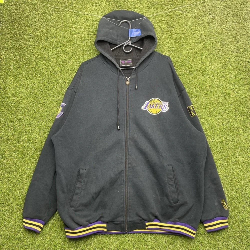 Vintage Los Angeles Lakers Hoodie Mens Large Black NBA Basketball USG 2000s